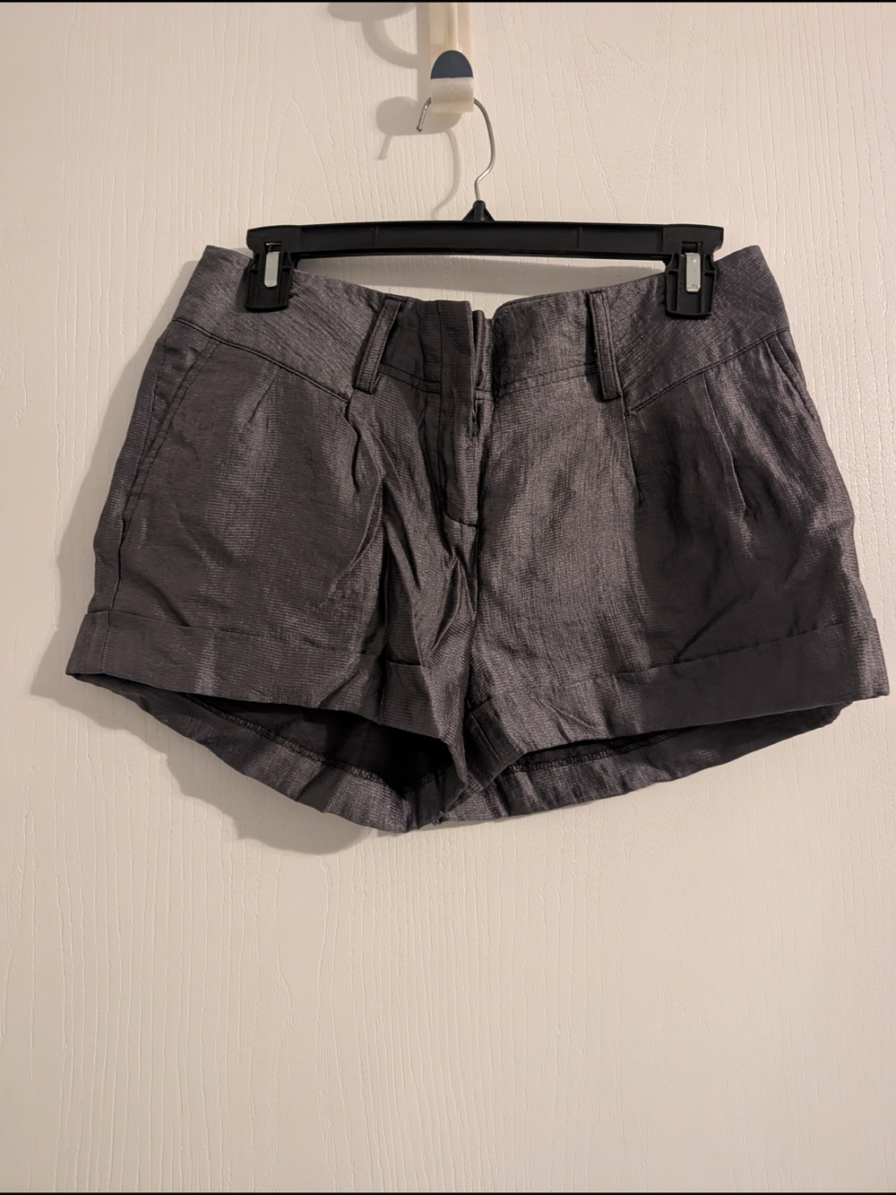 Express Women's Charcoal Gray Linen-Blend Shorts